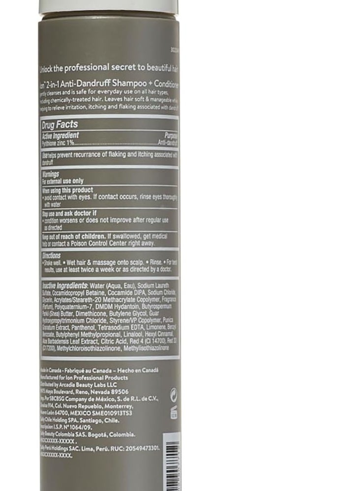 ION 2-in-1 Anti-Dandruff Shampoo & Conditioner with Pomegranate Extract and Pyrithione Zinc - Image 2